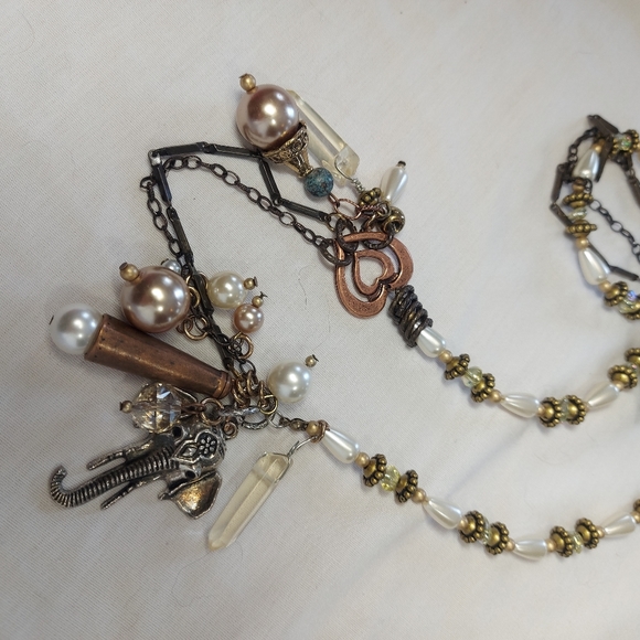 Treska Signed Beaded Boho Original Statement Necklace - Picture 5 of 5